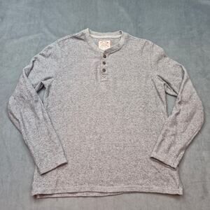 Fat Face Waffle Knit Henley Themal Mens Grey Long Sleeve Top Casual Size M